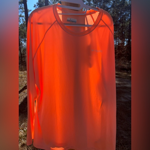 Columbia PFG Melon Orange Omni-Shade Omni-Wick Longsleeve Tee Outdoor Sportswear - Picture 7 of 9